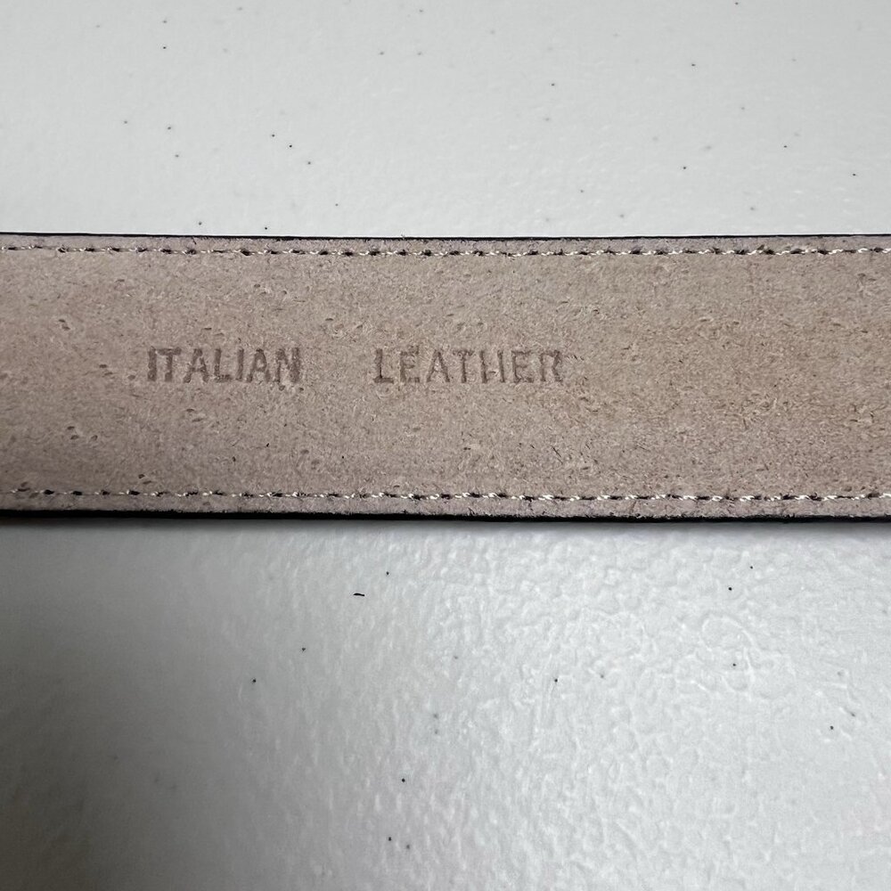 Terry Stack Italian Leather Hook‎ & Loop Belt Womens Size Large NO BUCKLE - Picture 8 of 9